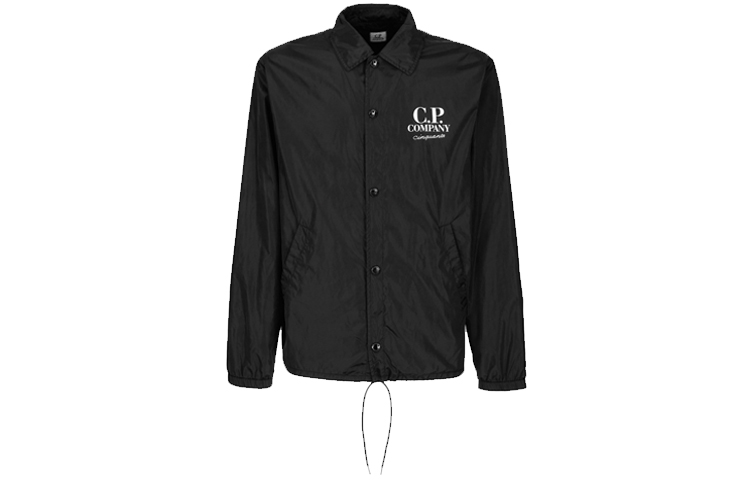 C.P. Company FW21 Black Logo Print Long Sleeve Jacket 11CMOW323A006164W999