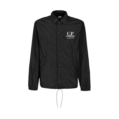 C.P. Company FW21 Black Logo Print Long Sleeve Jacket 11CMOW323A006164W999