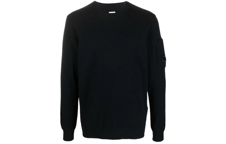 C.P. Company FW21 Black Pullover Crewneck Sweatshirt Plain Design 11CMKN091A005528A999
