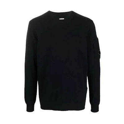 C.P. Company FW21 Black Pullover Crewneck Sweatshirt Plain Design 11CMKN091A005528A999