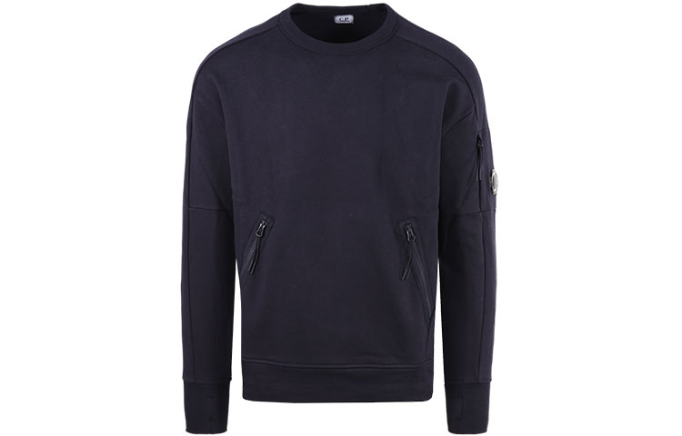 C.P. Company FW21 Blue Logo Sleeve Crewneck Sweatshirt 12CMSS080A-005086W-888
