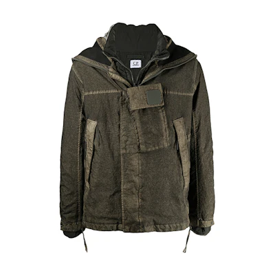 C.P. Company FW21 Logo Patch Military Green Hooded Jacket Men 11CMOW031A006022G665