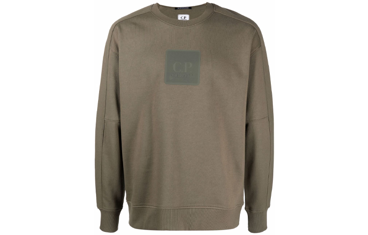 C.P. Company FW21 Logo Print Crewneck Sweatshirt Gray-Brown 11CMSS063A005086W