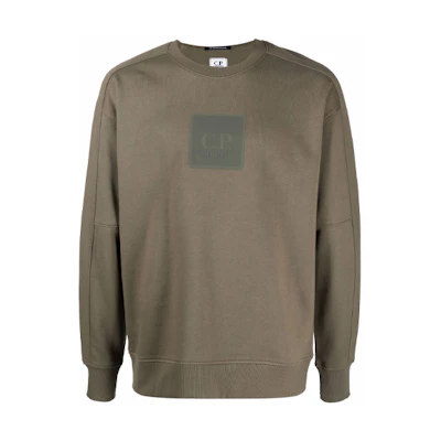 C.P. Company FW21 Logo Print Crewneck Sweatshirt Gray-Brown 11CMSS063A005086W