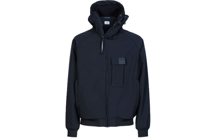 C.P. Company FW21 Metropolis Logo Hoodie Zip Jacket Black 11CMOW004A006097A999