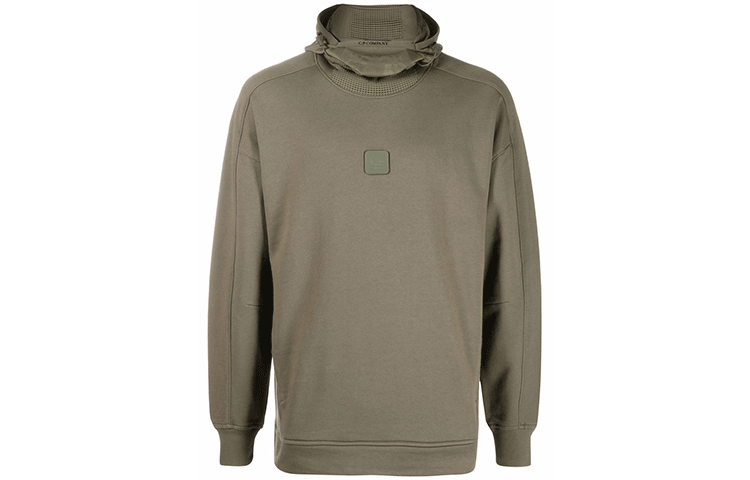 C.P. Company FW21 Military Green Logo Fleece Hoodie 11CMSS068A005086W-665