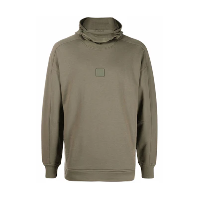 C.P. Company FW21 Military Green Logo Fleece Hoodie 11CMSS068A005086W-665