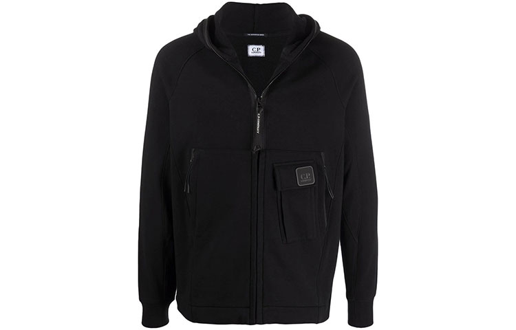 C.P. Company FW21 Multi-Pocket Zip Hoodie Jacket Black 11CMSS175A005086W999