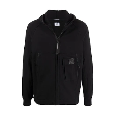 C.P. Company FW21 Multi-Pocket Zip Hoodie Jacket Black 11CMSS175A005086W999