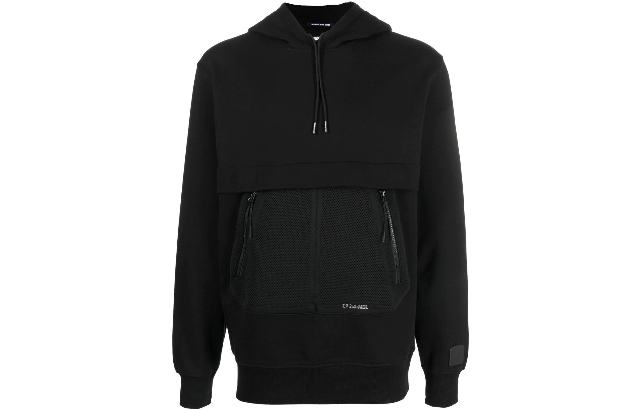 Order C.P. Company FW22 Hoodie Hitam Mesh Panel Pullover. 13CMSS004A005086W-999