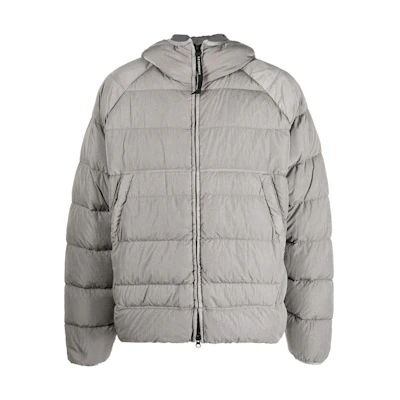C.P. Company FW22 Grey Down Hooded Zip Jacket 13CMOW027A006369G939
