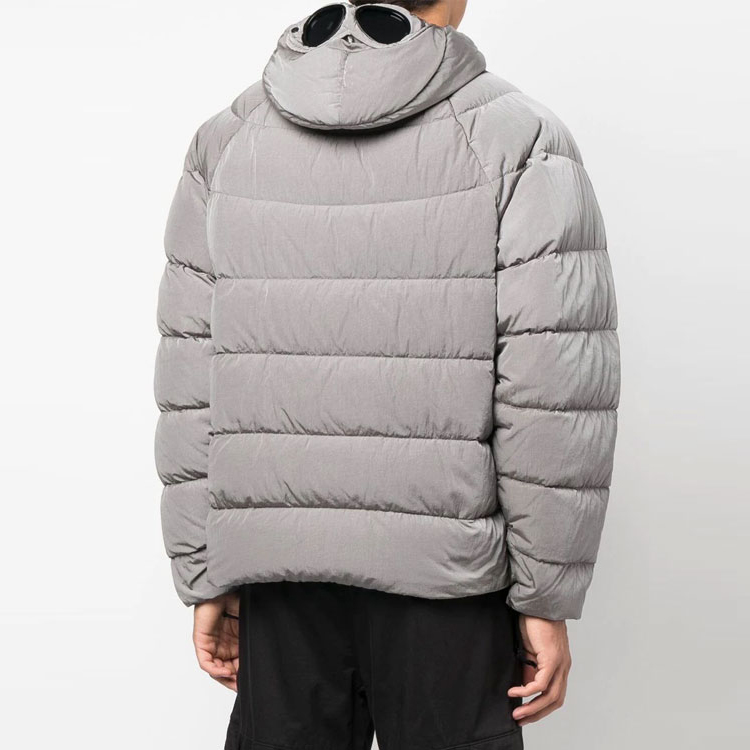 Shop C.P. 컴퍼니 FW22 그레이 다운 후드 집업 재킷 13CMOW027A006369G939