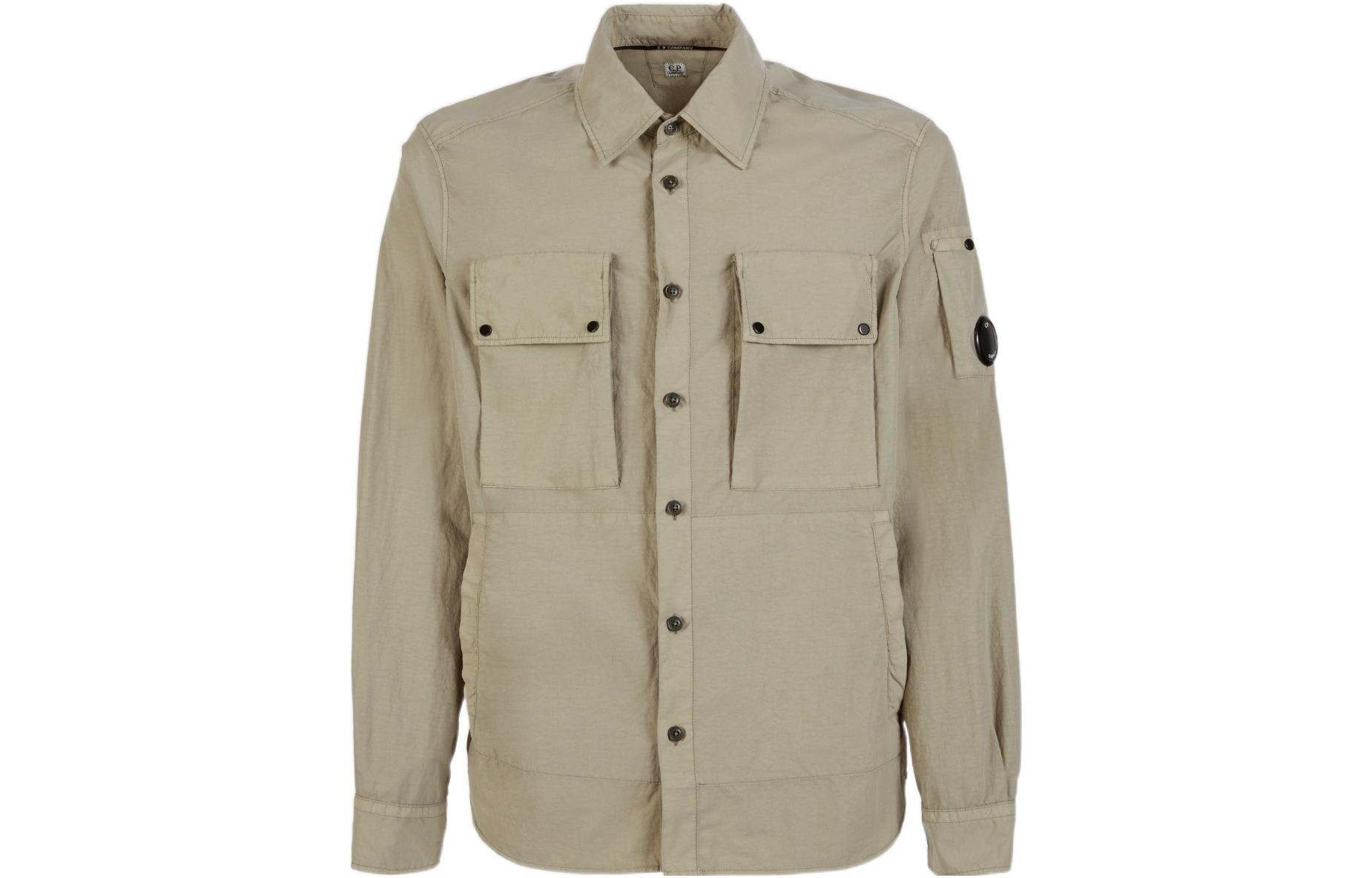 C.P. Company FW22 Beige Button-Up Long Sleeve Jacket Mens 12CMSH281A005991G322