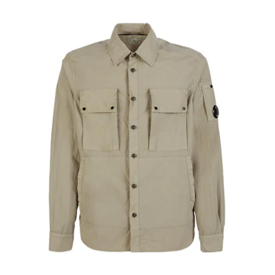 C.P. Company FW22 Beige Button-Up Long Sleeve Jacket Mens 12CMSH281A005991G322