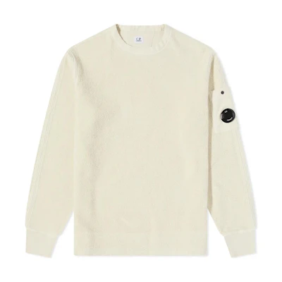 C.P. Company FW22 Beige Fleece Logo Patch Long Sleeve Sweatshirt Mens 11CMSS082A005863G116