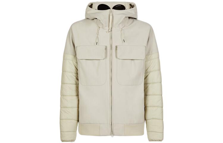 C.P. Company FW22 Beige Goggle Zip-Up Hooded Jacket Mens 13CMOW024A006097M118