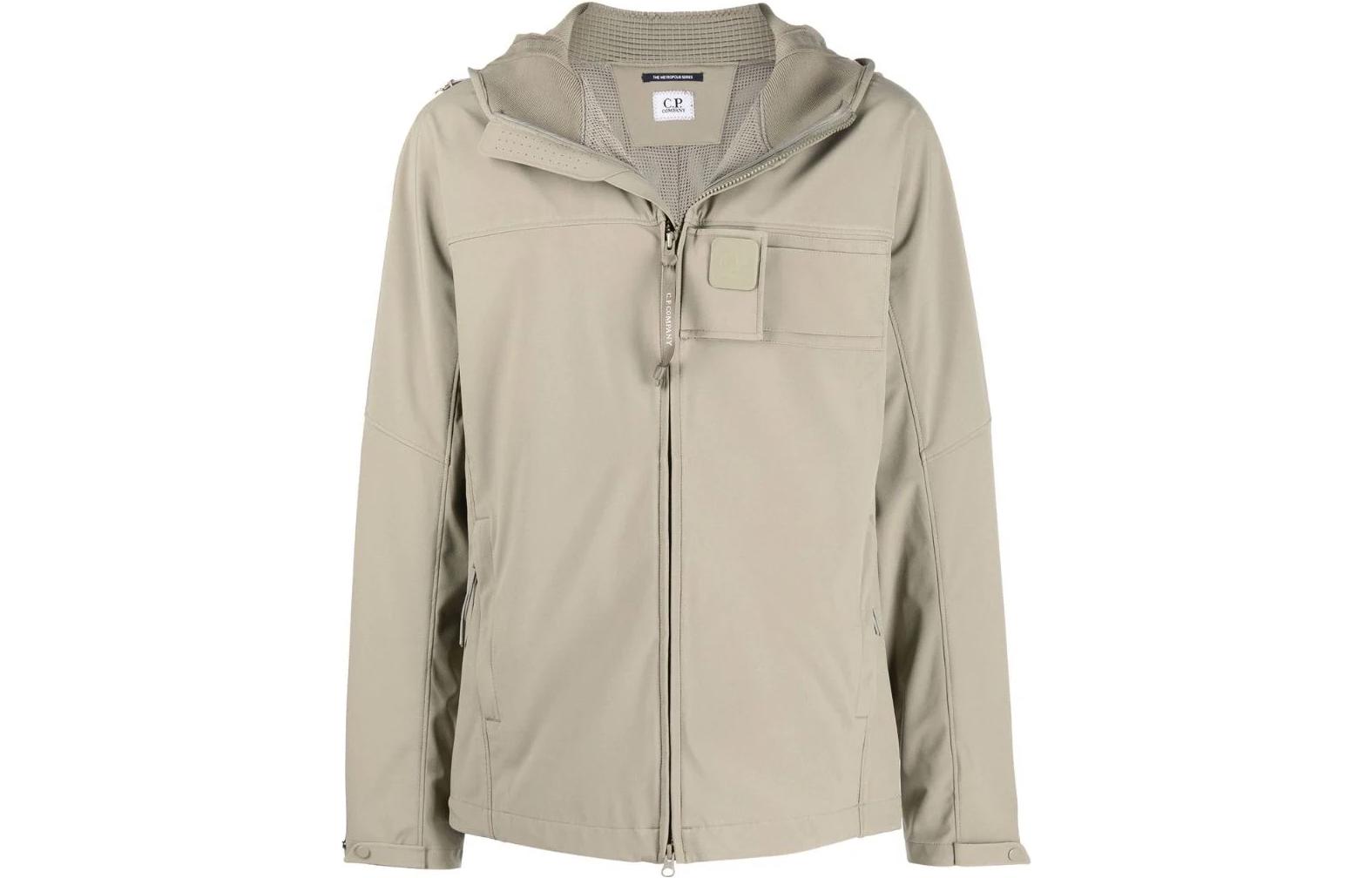 C.P. Company FW22 Beige Hooded Zip Jacket for Men 12CMOW064A005968A322