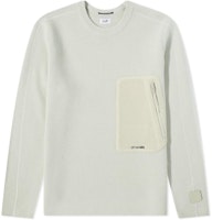C.P. Company FW22 Beige Knit Sweater Crewneck with Logo Patch. 13CMKN039A-006390A-118 C.P. Company FW22 Beige Knit Sweater Crewneck with Logo Patch. 13CMKN039A-006390A-118