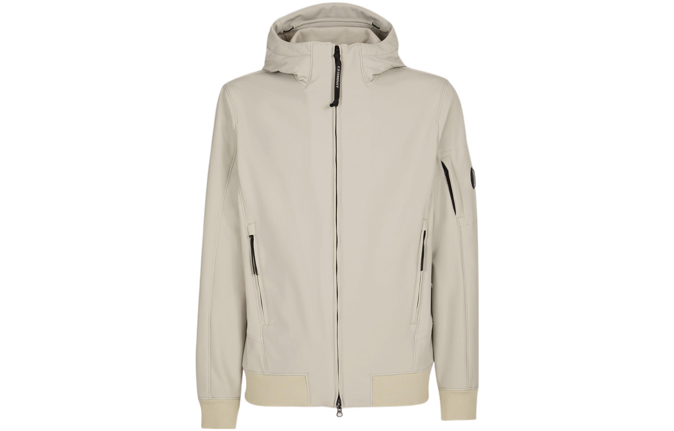 C.P. Company FW22 Beige Zip-Up Hoodie Jacket Autumn Collection 13CMOW003A006097A118