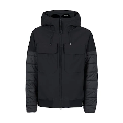 C.P. Company FW22 Black Goggle Hooded Pocket Design Zip Jacket 13CMOW024A006097M-999