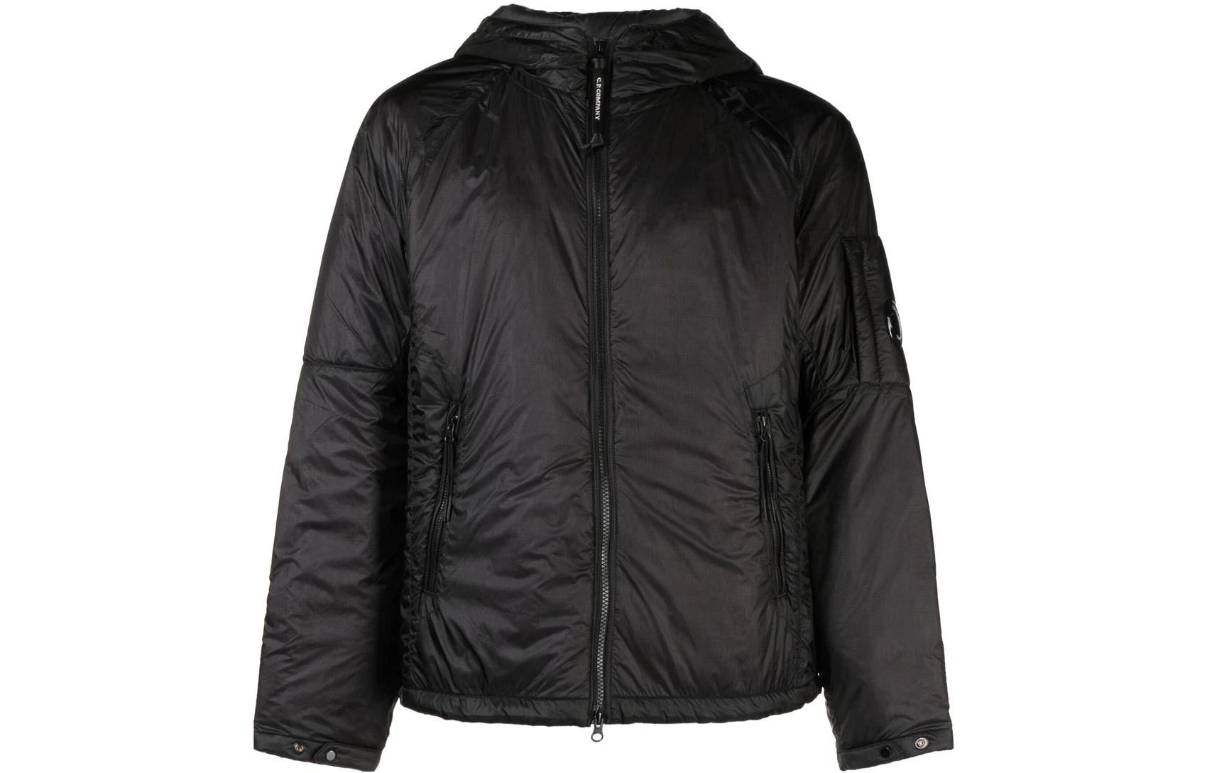 C.P. Company FW22 Black Hoodie Jacket with Signature Lens Detail for Men 13CMOW177A006099Q-999