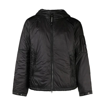 C.P. Company FW22 Black Hoodie Jacket with Signature Lens Detail for Men 13CMOW177A006099Q-999