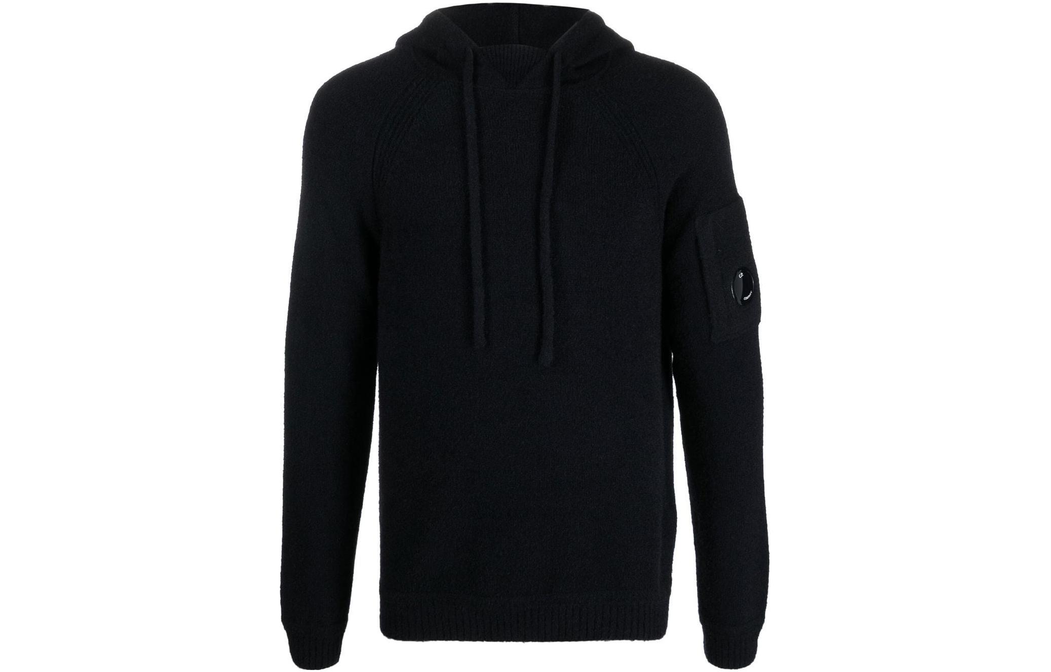 C.P. Company FW22 Black Hoodie with Lens Detail for Men 13CMKN198A006170A888