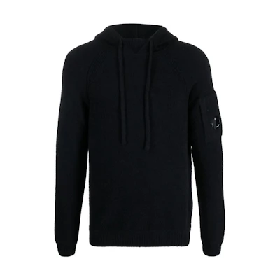 C.P. Company FW22 Black Hoodie with Lens Detail for Men 13CMKN198A006170A888