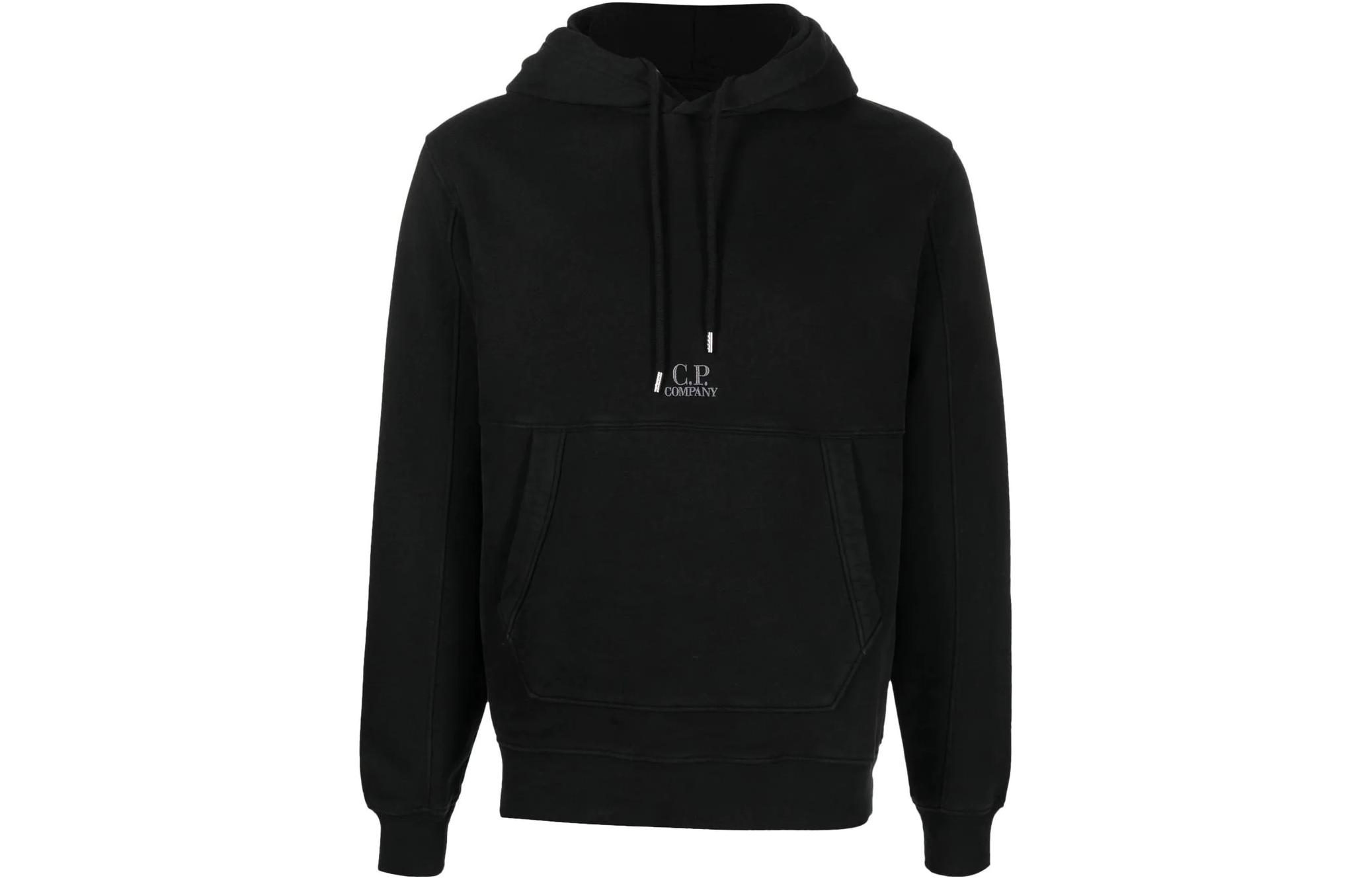 C.P. Company FW22 Black Logo Hoodie Casual Autumn Wear MSS009B006372G999