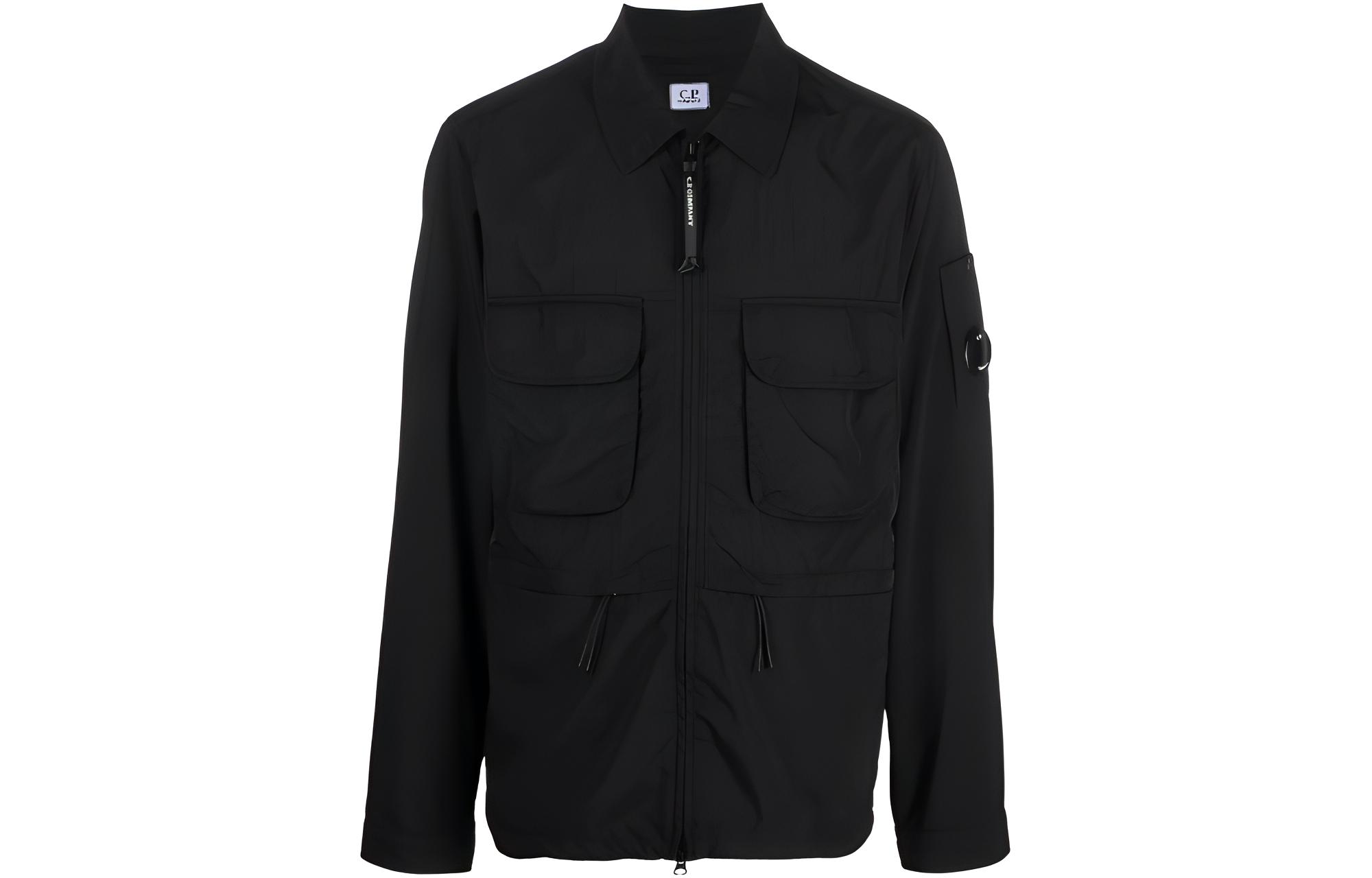 C.P. Company FW22 Black Long Sleeve Utility Shirt Jacket 13CMOS193A005782M999