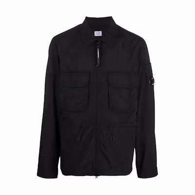C.P. Company FW22 Black Long Sleeve Utility Shirt Jacket 13CMOS193A005782M999