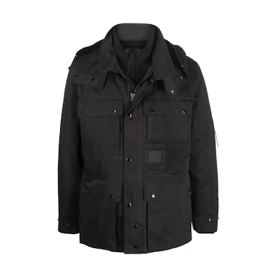 C.P. Company FW22 Black Multi-Pocket Zip-Up Hooded Jacket 13CMOW030A006258A999