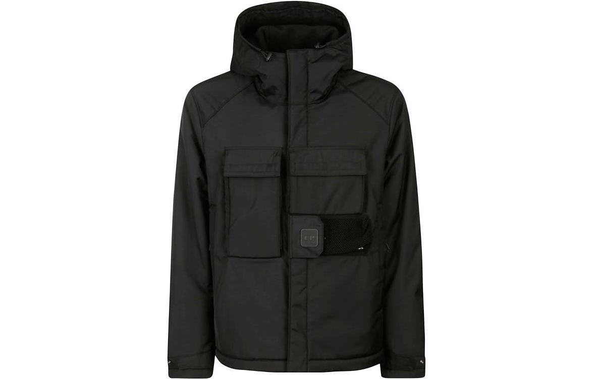 C.P. Company FW22 Black Plain Zip Pocket Hooded Jacket 13CMOW080A006352A999
