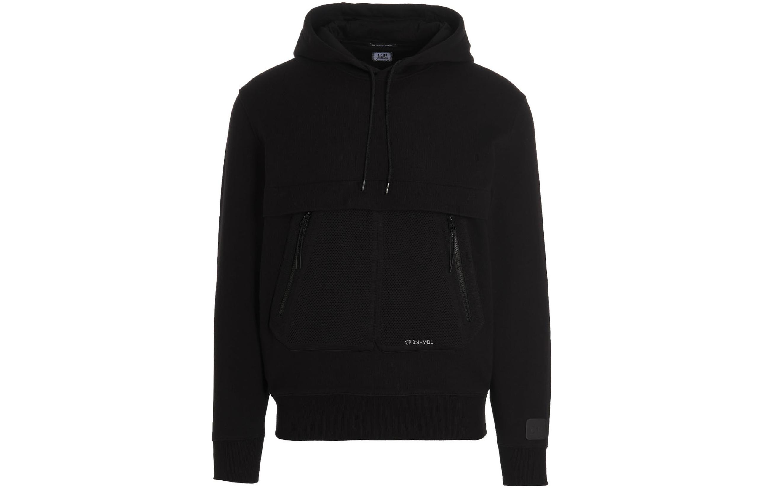 C.P. Company FW22 Black Pullover Hoodie Long Sleeve Sweater 13CMSS004A5086W999