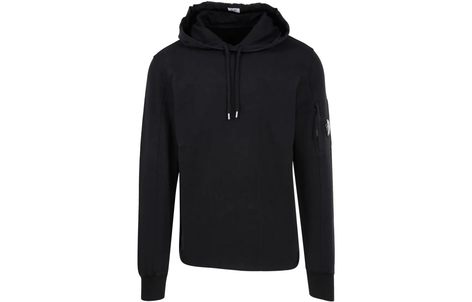 C.P. Company FW22 Black Pullover Hoodie Men’s Long Sleeve Plain Design 13CMSS063A002246G-999