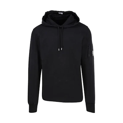 C.P. Company FW22 Black Pullover Hoodie Men’s Long Sleeve Plain Design 13CMSS063A002246G-999