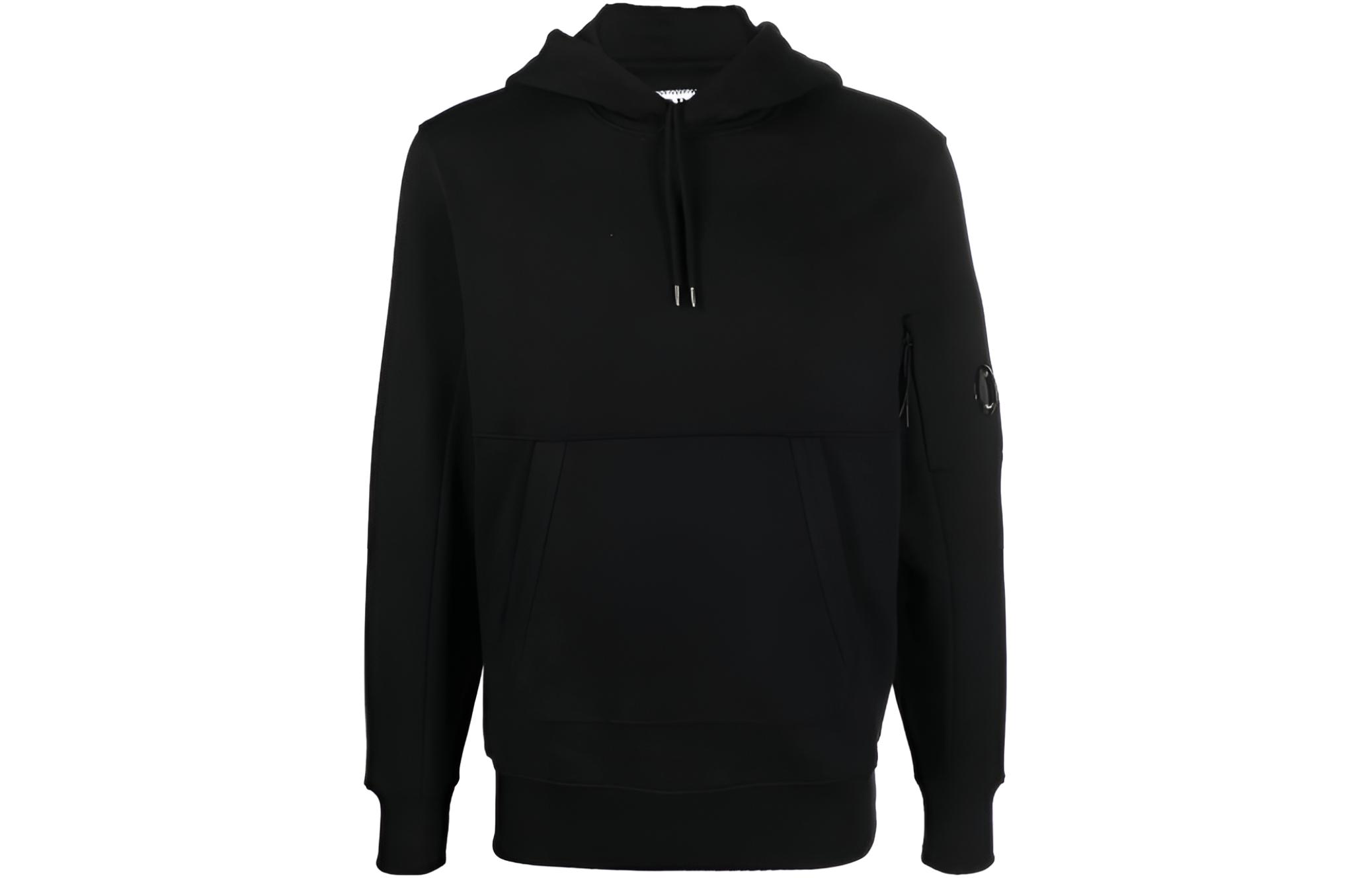 C.P. Company FW22 Black Pullover Hoodie Simple Design Fall Collection 13CMSS023A005086W-999