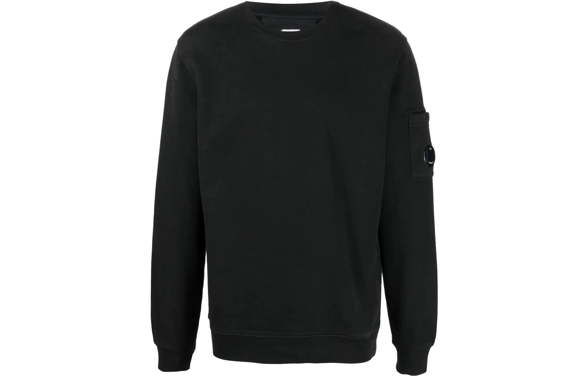 C.P. Company FW22 Black Pullover Sweatshirt with Logo Patch () 13CMSS008A006372G999