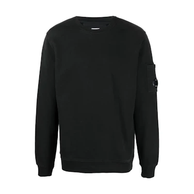 C.P. Company FW22 Black Pullover Sweatshirt with Logo Patch () 13CMSS008A006372G999