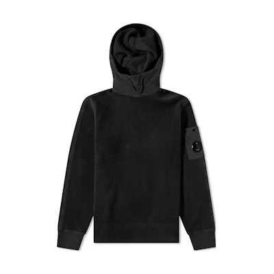 C.P. Company FW22 Black Solid Color Lens Detail Pullover Hoodie Men 11CMSS083A005863G999