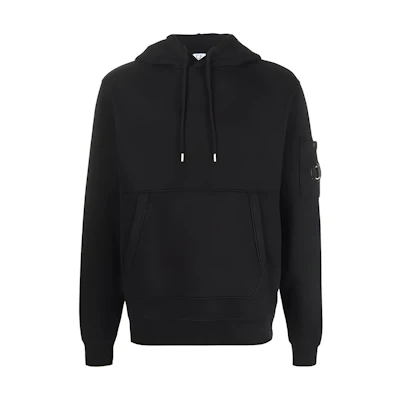 C.P. Company FW22 Black Solid Color Patch Pullover Sweatshirt 13CMSS009A006372G-999