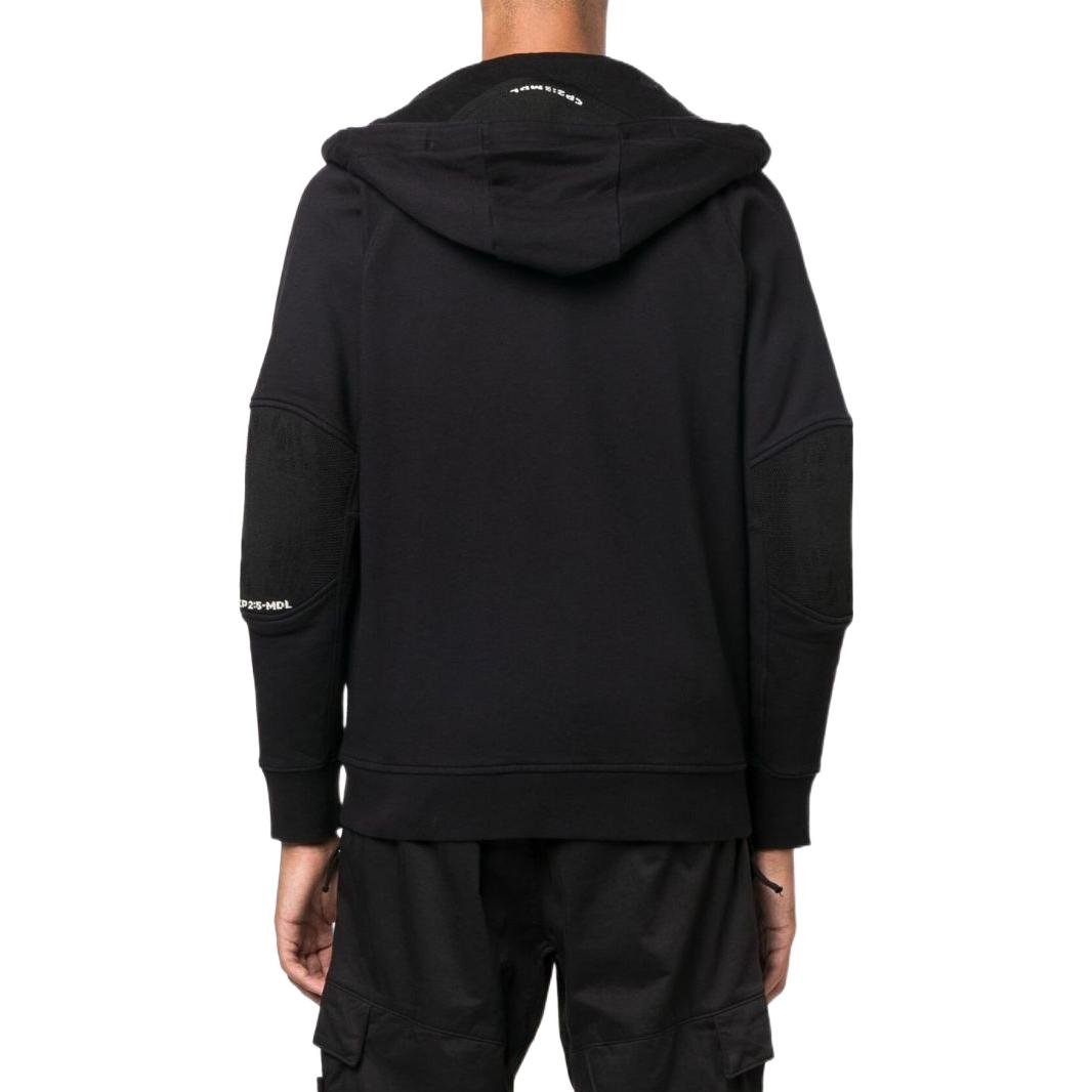 Shop C.P. カンパニー FW22 メンズ ブラック無地ジップアップフーディー 13CMSS007A005086W