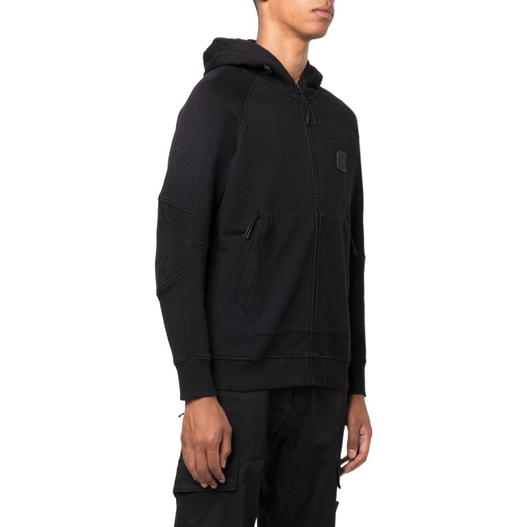 Purchase C.P. カンパニー FW22 メンズ ブラック無地ジップアップフーディー 13CMSS007A005086W