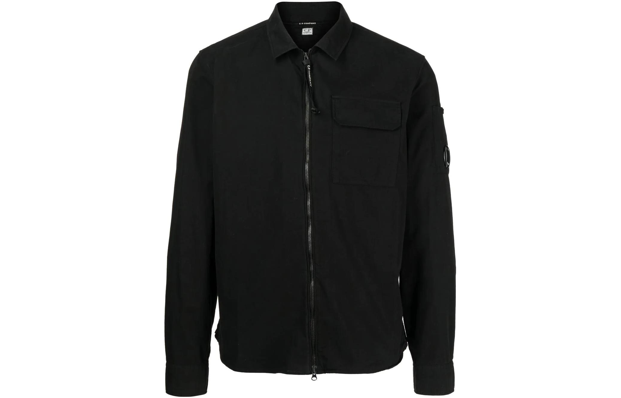 C.P. Company FW22 Black Solid Pocket Shirt Jacket 13CMSH158A002824GBLACK