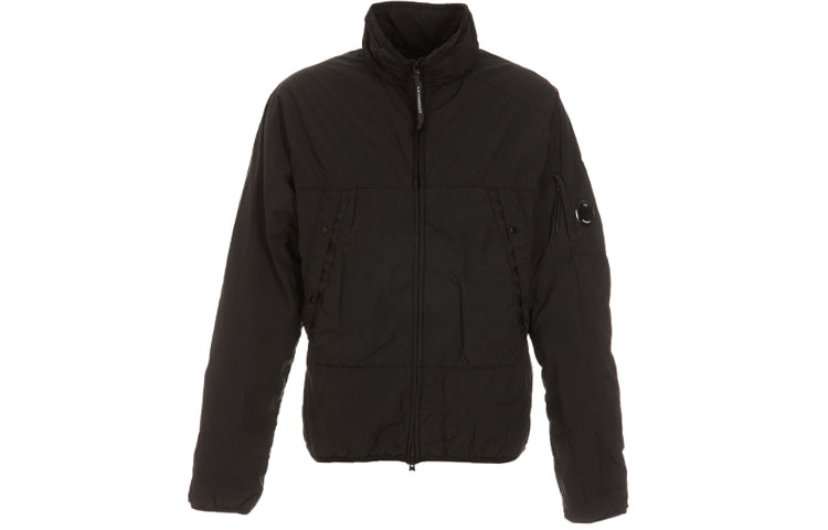 C.P. Company FW22 Black Solid Zip-Up High-Neck Jacket 13CMOW110A006124G999