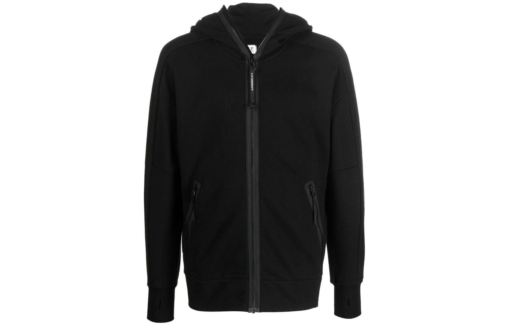 C.P. Company FW22 Black Solid Zip-Up Sweatshirt 13CMSS062A005086W999
