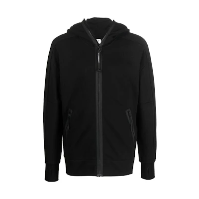 C.P. Company FW22 Black Solid Zip-Up Sweatshirt 13CMSS062A005086W999