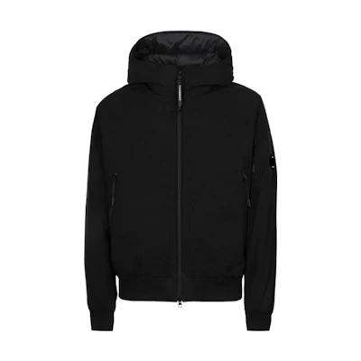 C.P. Company FW22 Black Zip-Up Logo Hoodie Jacket 秋 Season 13CMOW173A004117A999