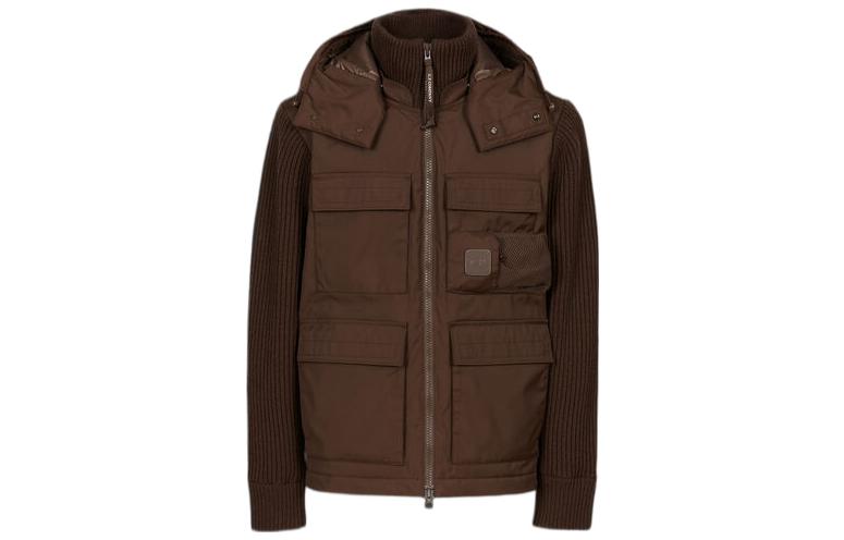 C.P. Company FW22 Brown Colorblocked Hooded Zip Jacket 13CMKN038A004306M352