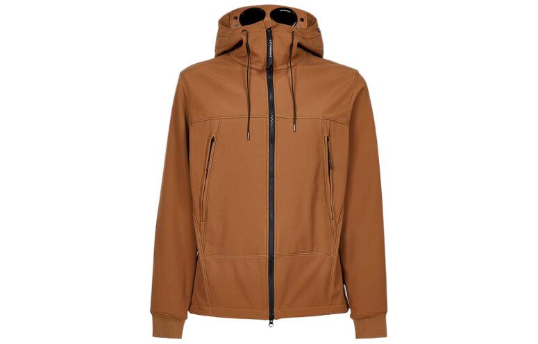 C.P. Company FW22 Brown Goggle Hooded Zip-Up Jacket 13CMOW002A006097A344
